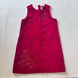 Gap Girls Sz M (7/8) Velveteen Sleeveless Lined Beaded Cutout‎ Dress